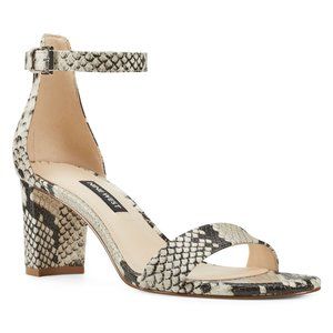 Nine West Block Heel Snakeskin Sandals | New! 7.5
